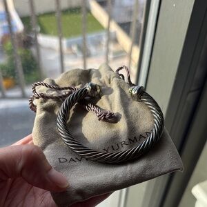 David Yurman Silver and Gold Cable Bracelet 7mm